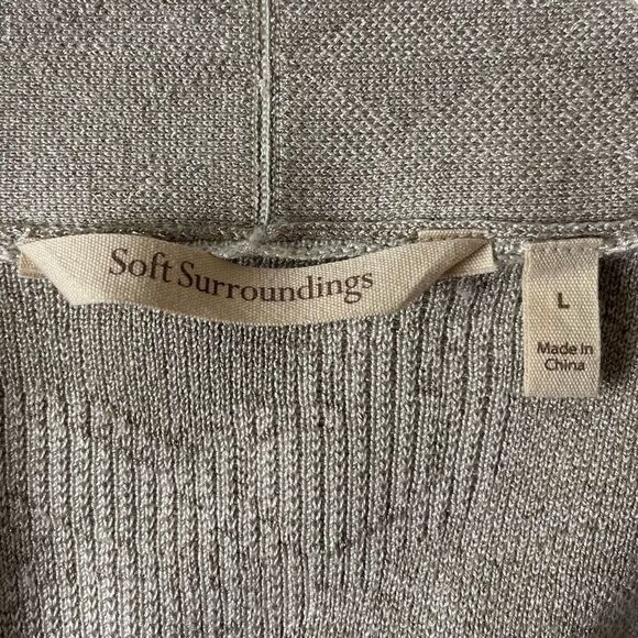 Soft Surroundings Ivy Shimmer Long Cardigan Large Metallic Floral Print Duster - Picture 9 of 11